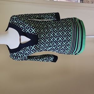 Charter club size blue and green blouse XS